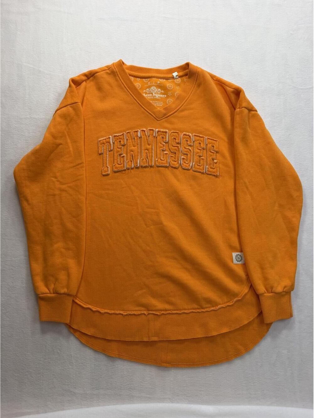 Tennessee‎ Volunteers Orange V-Neck Embroidered Sweatshirt Size S